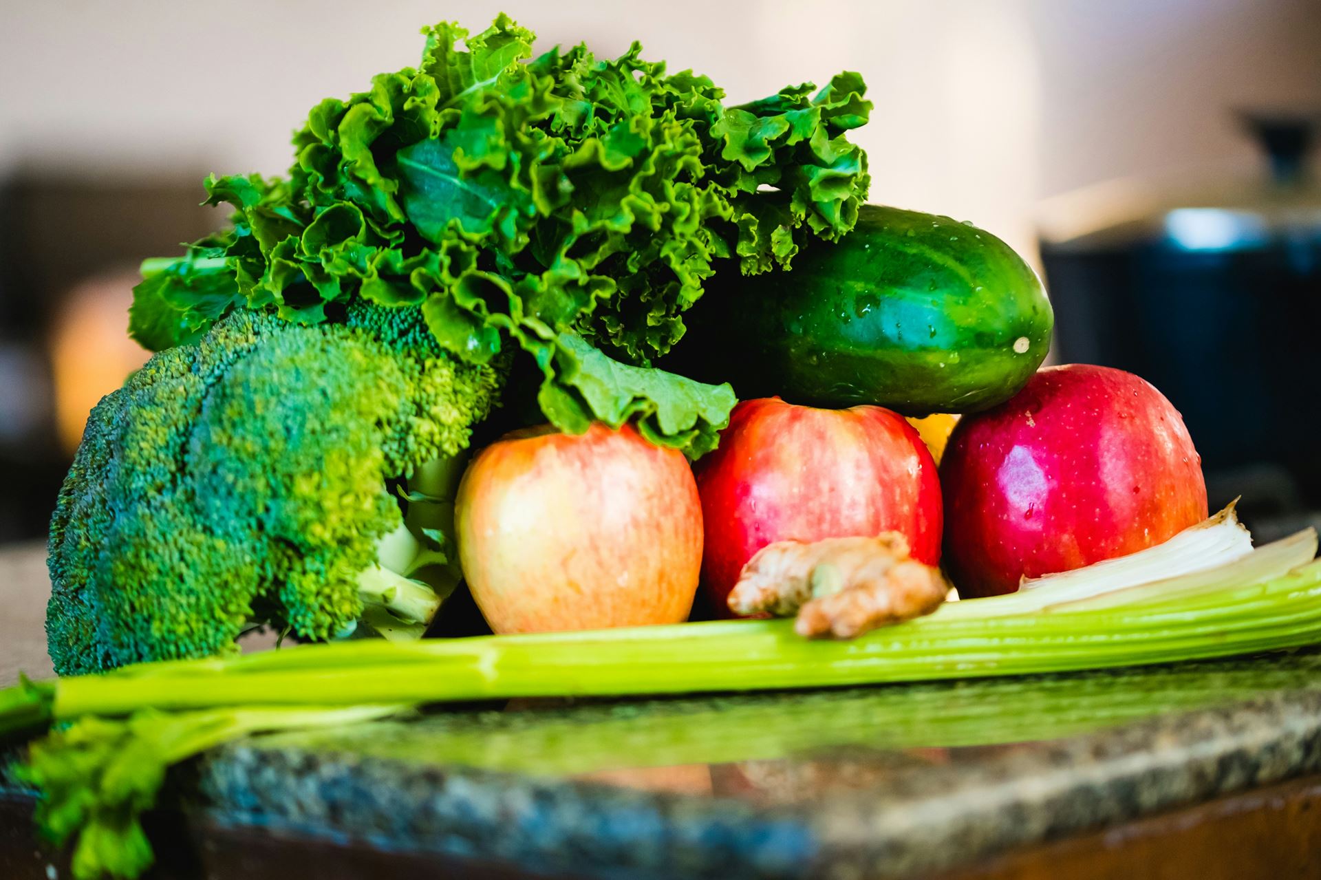 a plate of mixed fruit and vegetables